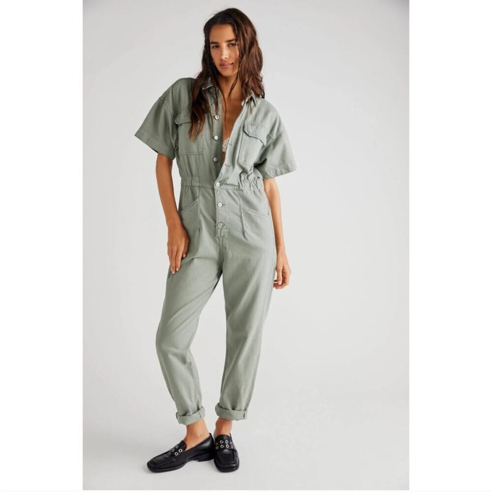 NWOT We The Free Green Marci Jumpsuit